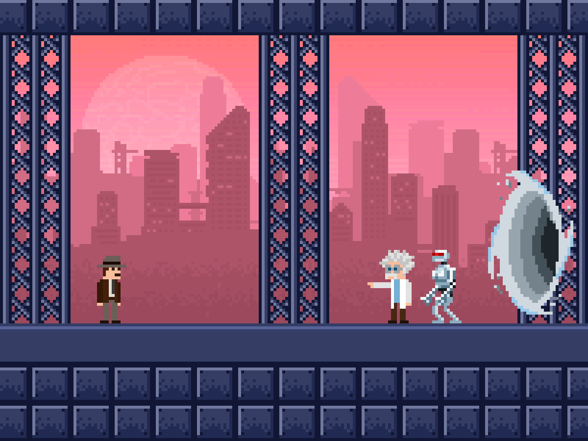 Neon Metropolis — Future pixel art level