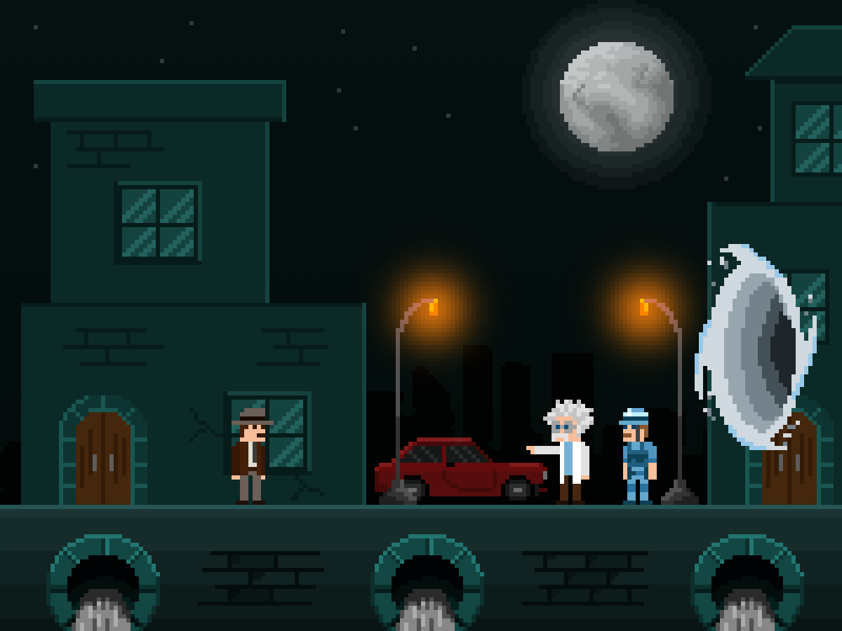 Midnight Street — Present pixel art level