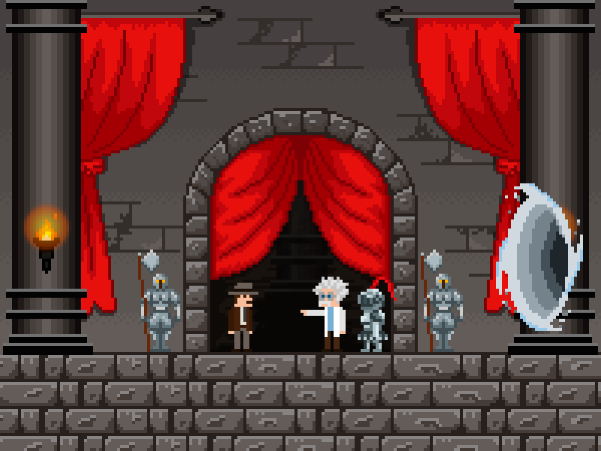 Castle Hall — Medieval pixel art level